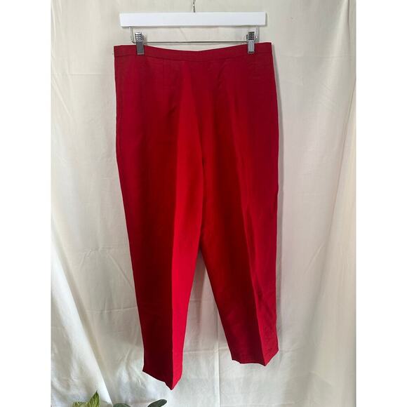 Annie Alexander Pants - Annie Alexander Red High-Waisted Pants - Size 8